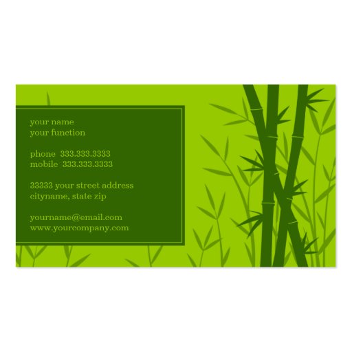 Bamboo background business card (back side)