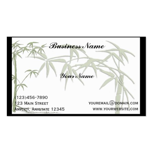 Bamboo Beauty Business Card (front side)