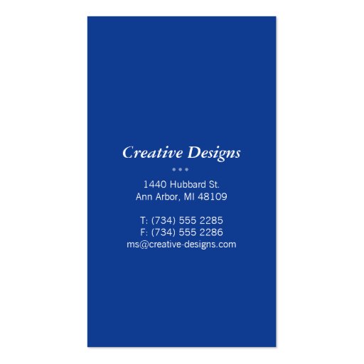 Bamboo Blue Business Cards (back side)