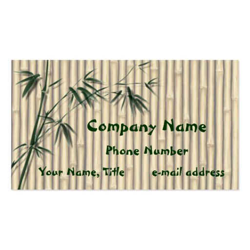 Bamboo Business Cards (front side)