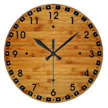 Bamboo Butcher Block Clock