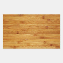 Bamboo Butcher Block Rectangle Stickers