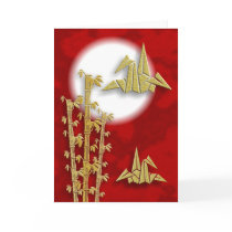 Bamboo Cranes Card/Invitation by leighsww Bamboo Cranes Card/Invitation
