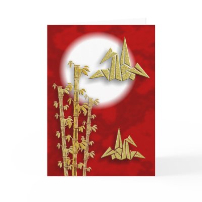 Bamboo Cranes Invitation or Card