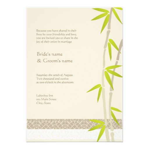 Bamboo Design Wedding Invitations