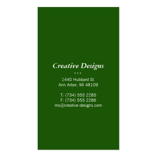 Bamboo Green Business Card Templates (back side)