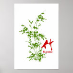 Bamboo in Kanji posters