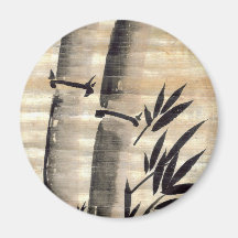 Bamboo Ink on Papyrus Art Refrigerator Magnet