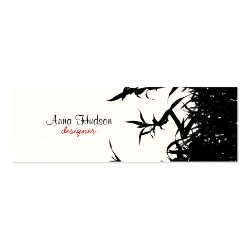 Bamboo Jungle Stalks Leaves Culms Black White Business Card