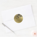 Bamboo Leaves Black + Gold Thank You / Favor Label stickers