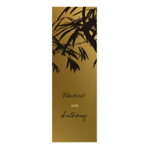Bamboo Leaves Black + Gold Thank You Gift Tag / Business Card Templates