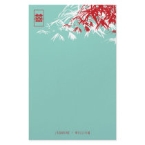 Bamboo Leaves + Double Xi Blue Wedding Stationery by fatfatin_red_knot Bamboo Leaves + Double Xi Blue Wedding Stationery