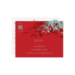 Bamboo Leaves + Double Xi Custom Response Card Postcard