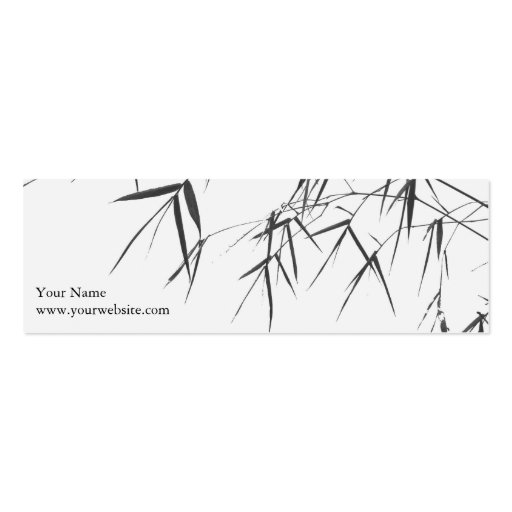 Bamboo Leaves/Oriental Zen Profilecard/Bookmark Business Card (front side)