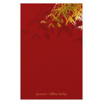 Bamboo Leaves Silhouette Red Golden Stationery