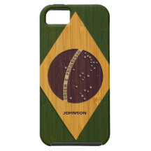 Bamboo Look & Engraved Vintage Brazil Flag iPhone 5 Covers