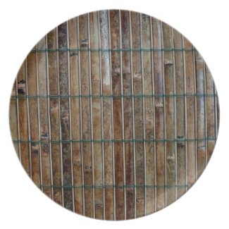 bamboo mat background dinner plate