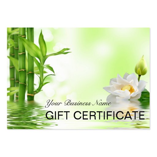Bamboo Orchids Spa Salon Gift Certificate Business Card Templates (front side)