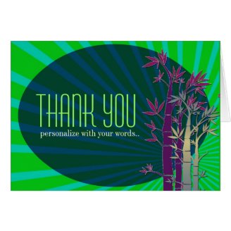  Peacock Green Fractal Lace Thank You Greeting Cards