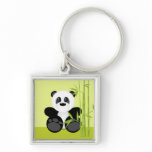 Bamboo Panda Bear Keychains