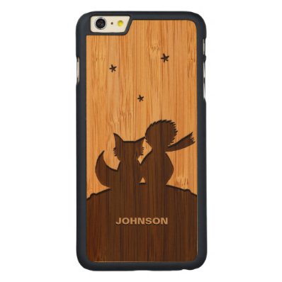 Bamboo Pattern Engraved Little Prince and Fox Carved® Maple iPhone 6 Plus Slim Case