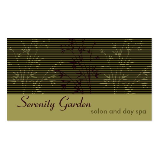 Bamboo Salon or Spa Business Card (front side)