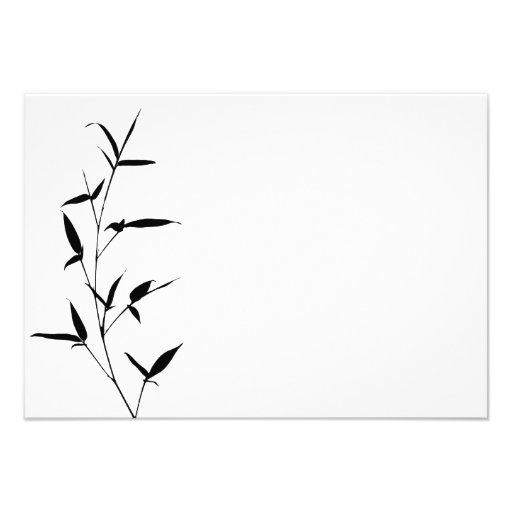 Bamboo Silhouette Background Template Blank Black Personalized Invitations