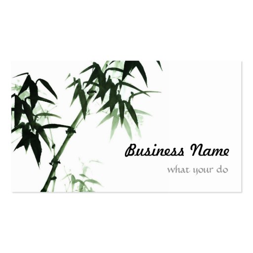 Bamboo Stalks l Oriental Zen Touch Business Card Template (front side)