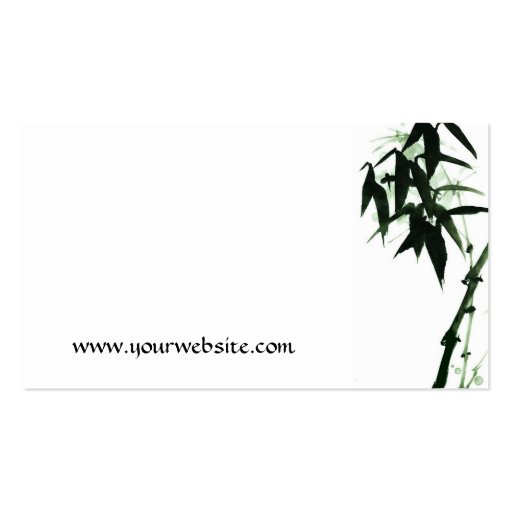 Bamboo Stalks Oriental Zen Touch Business Card Templates (back side)