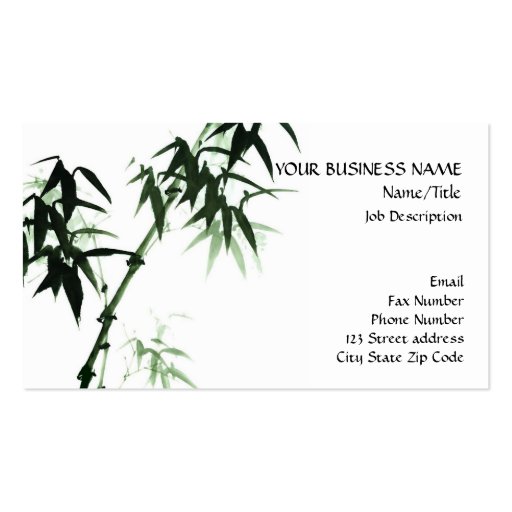 Bamboo Stalks Oriental Zen Touch Business Card Templates