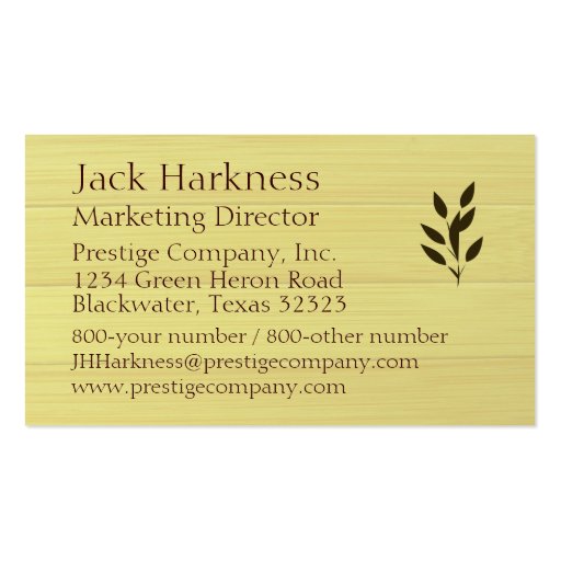 Bamboo Texture Business Card (back side)