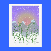 Bamboo Winter Postcard postcards