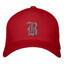 Bamboozled Fitted Cap- Red/Dk Grey Embroidered Baseball Caps