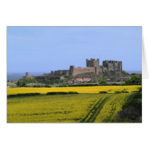 Bamburgh Castle - Northumberland with coastal back Greeting Cards