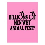Ban animal testing funny slogan post card