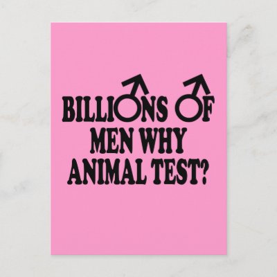 Funny feminist slogan anti men postcard for feminists everywhere