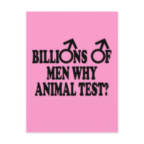 Ban animal testing funny slogan postcards by Femfatal Ban animal testing funny slogan postcards