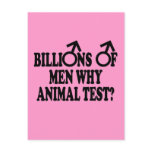 Ban animal testing funny slogan postcards