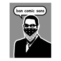 Ban Comic Sans Postcard postcards