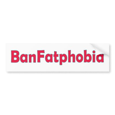 Ban Fat Phobia Bumper Sticker by JeanC_PurpleDucky