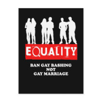 BAN GAY BASHING NOT GAY MARRIAGE POST CARD