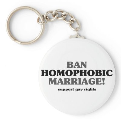 Ban Homophobic Marriage Key Chain by WildeWear