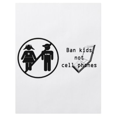 Ban Kids, Not Cell Phones Full Color Flyer by definnativearts