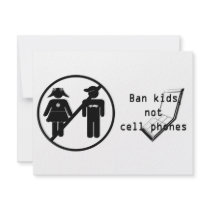 Ban Kids, Not Cell Phones invitations by definnativearts Ban Kids, Not Cell Phones invitations