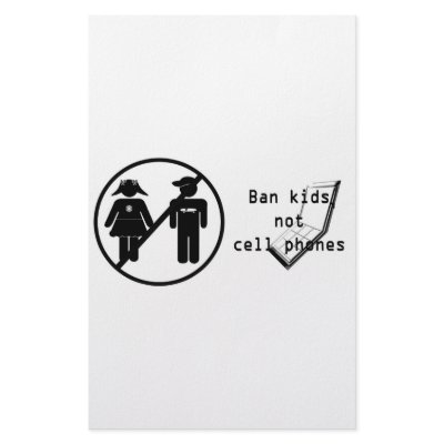 Ban Kids, Not Cell Phones Customized Stationery by definnativearts