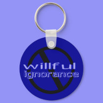 Ban Willful Ignorance Keychain (blue letters)