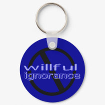 Ban Willful Ignorance Keychain (blue letters) by pharrisart Ban Willful Ignorance Keychain (blue letters)