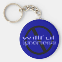 Ban Willful Ignorance Keychain (blue letters) keychains