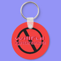 Ban Willful Ignorance Keychain (pink letters)