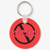 Ban Willful Ignorance Keychain (pink letters) by pharrisart Ban Willful Ignorance Keychain (pink letters)